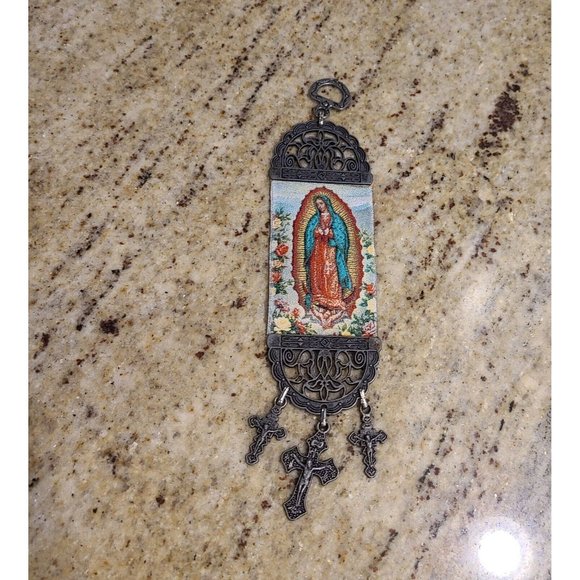 Accents Our Virgin Icon Crucifix Wall Tapestry 9 Or Bookmark Poshmark